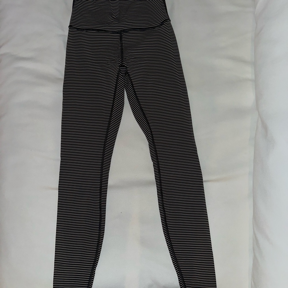 Lululemon Athletica Black and White High-Rise Leggings